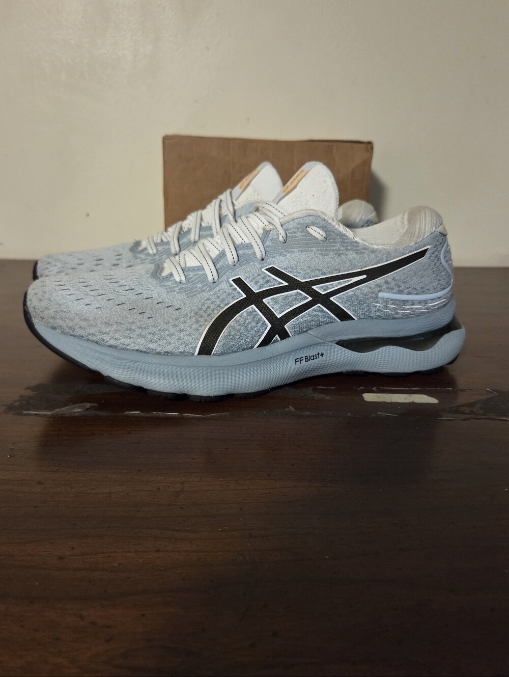 Asics Gel Nimbus 24 Running Shoes Blue Gray Men's Sz 8.5 Pre Owned